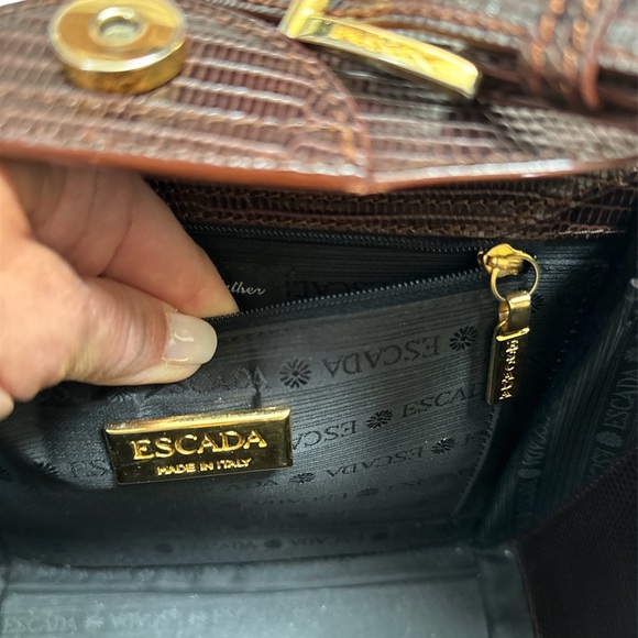 Escada Vintage shoulder bag in cavas and leather. NWOT. - Picture 10 of 13